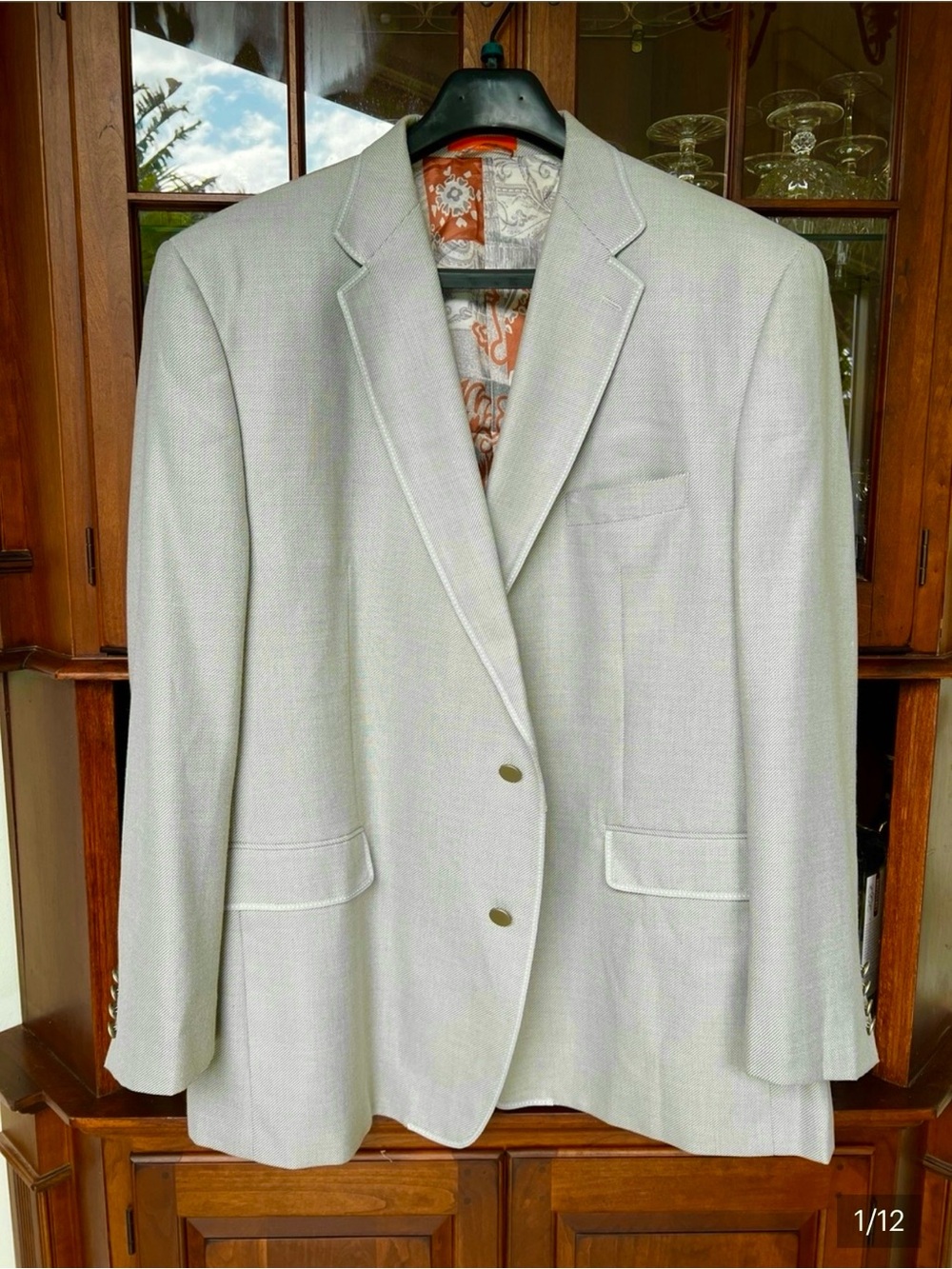 TALLIA Light Green Textured Men's Blazer